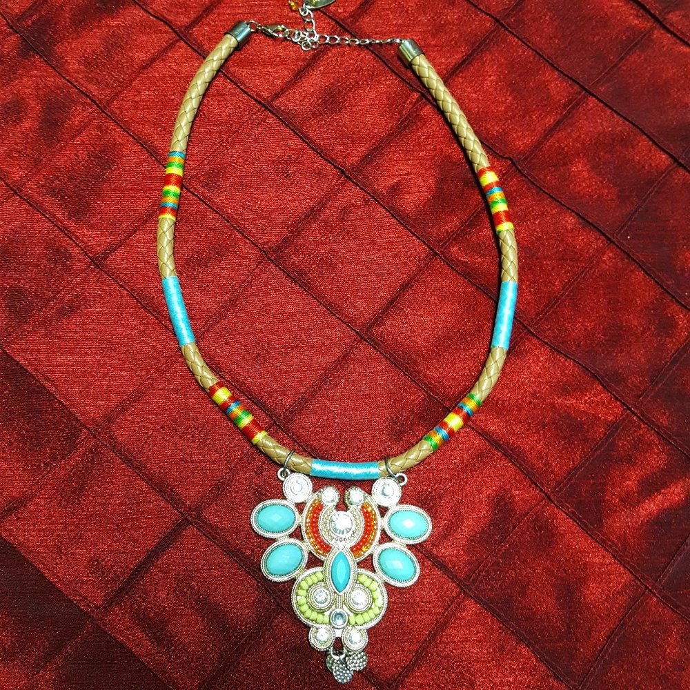 Southwestern Inspired Statement Necklace with Medallion